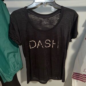 DASH - Kardashian Women's Black Tee with Sliver Lettering